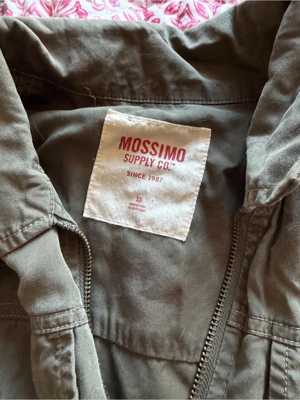 Extra Small XS Green Military Style Zip Up Mossimo Jacket